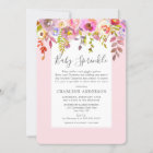Girl Baby Sprinkle Invite, pink floral