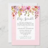 Girl Baby Sprinkle Invite, pink floral Invitation (Front)