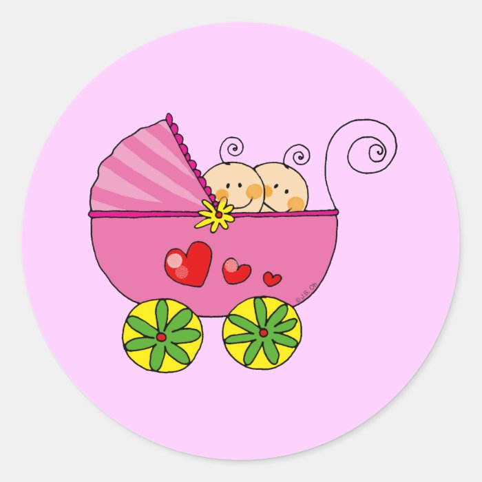 Girl baby twins stickers