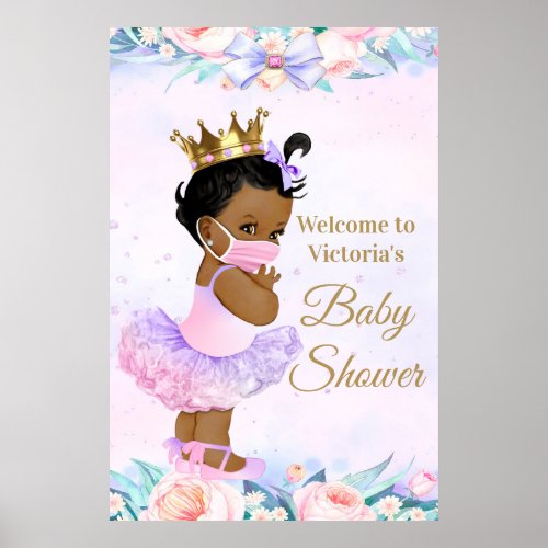 Girl Baby With Mask Baby COVID Shower Welcome Sign