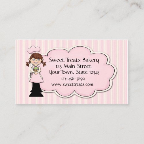 Girl Baker Cupcake Pink Business Card