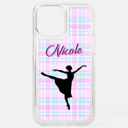 Girl Ballerina Ballroom Dance Plaid Pastel Speck iPhone 12 Pro Max Case