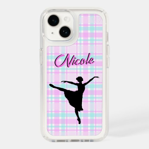 Girl Ballerina Ballroom Dance Plaid Pastel Speck iPhone 14 Case