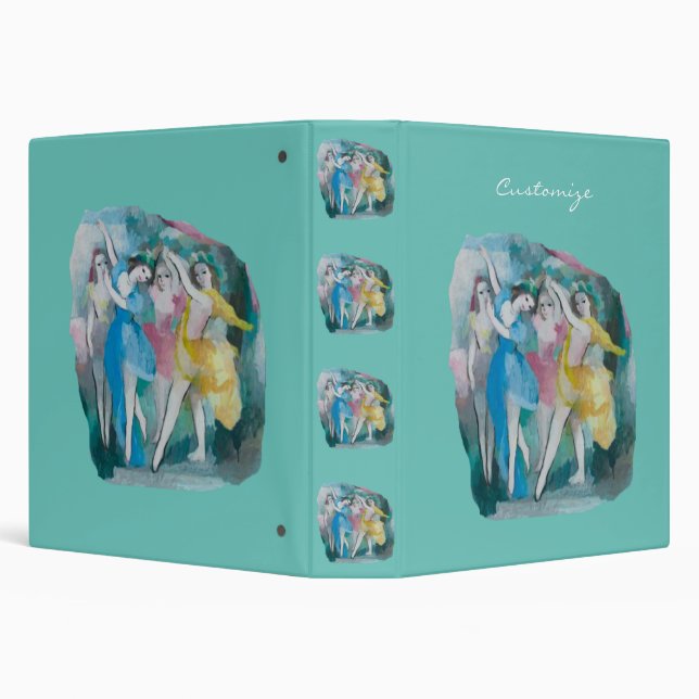 Girl Ballerina Dancers Thunder_Cove 3 Ring Binder (Background)
