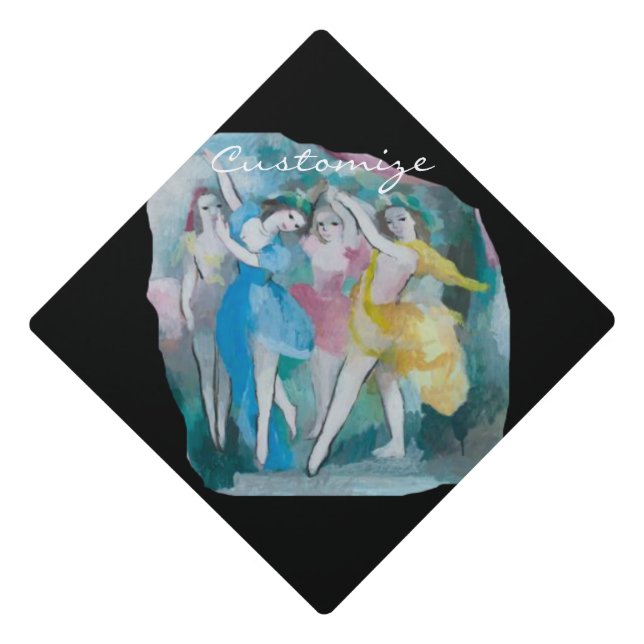 Girl Ballerina Dancers Thunder_Cove Graduation Cap Topper (Front)