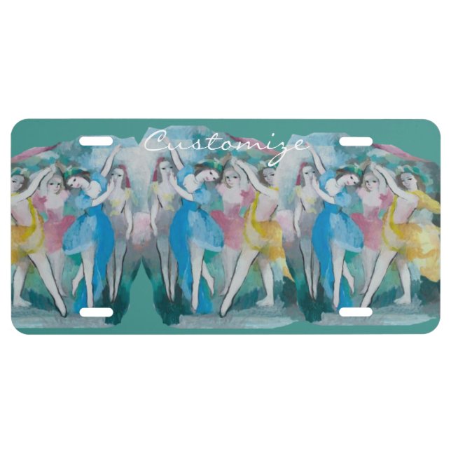 Girl Ballerina Dancers Thunder_Cove License Plate (Front)