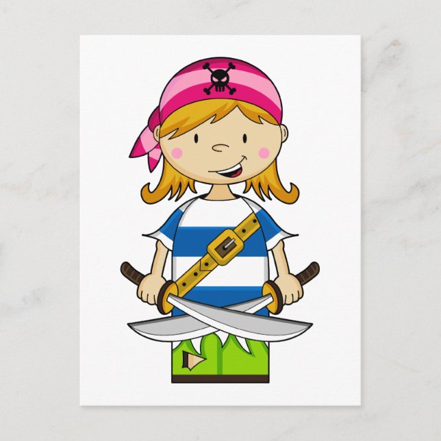 Girl Bandana Pirate Postcard (Front)