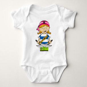 Girl Bandanna Pirate Babies T-Shirt Baby Bodysuit