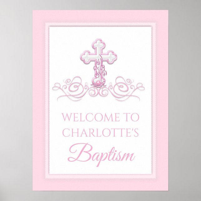 Girl Baptism Christening First Communion Signs (Front)