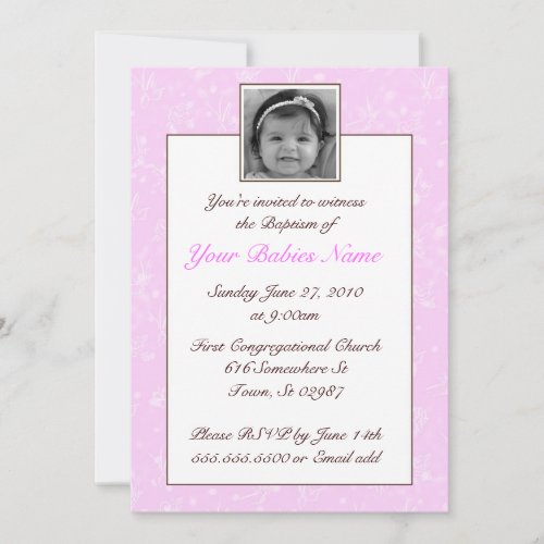 Girl Baptism / Christening Personalized Invitations