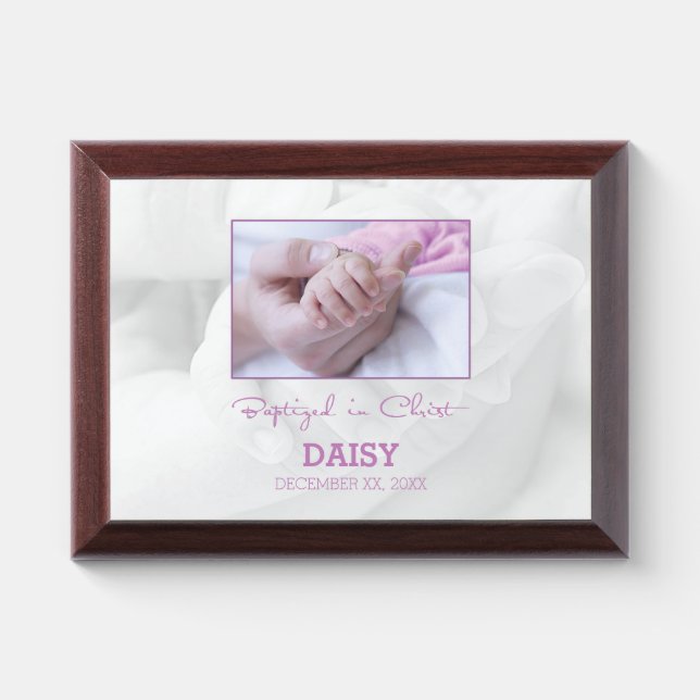 Girl Baptism Congratulations for Baby Personalized Award Plaque (Horizontal)
