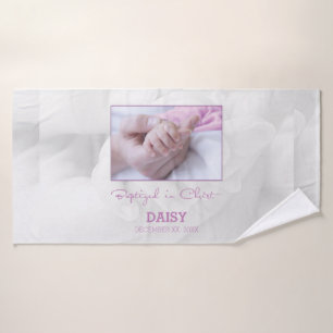 Girl Baptism Congratulations for Baby Personalized Bath Towel