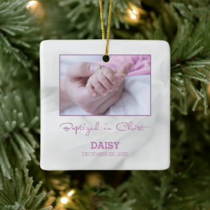 Girl Baptism Congratulations for Baby Personalized Ceramic Ornament