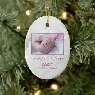Girl Baptism Congratulations for Baby Personalized Ceramic Ornament