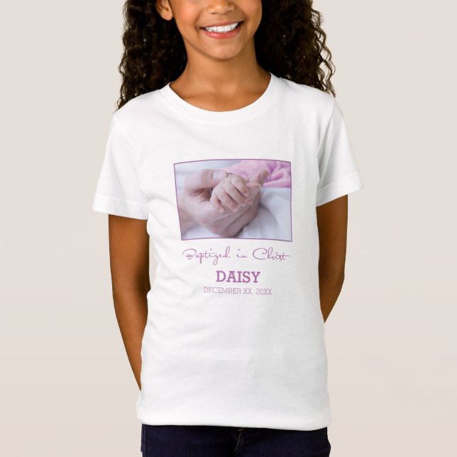 Girl Baptism Congratulations for Baby Personalized T-Shirt (Front)