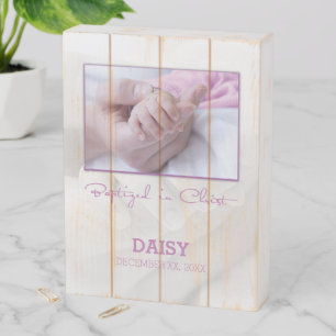 Girl Baptism Congratulations for Baby Personalized Wooden Box Sign