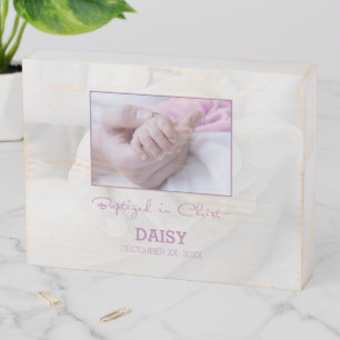 Girl Baptism Congratulations for Baby Personalized Wooden Box Sign