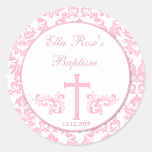 baby girl baptism stickers zazzle