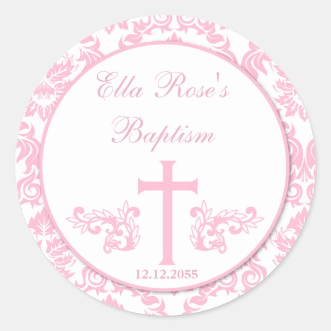 Girl Baptism Favor Stickers (Front)