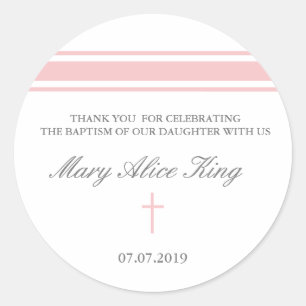 Girl baptism favor stickers
