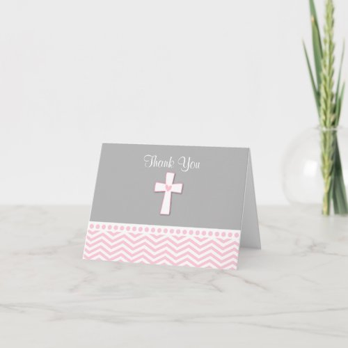 Girl Baptism Folded Thank You Note Cards