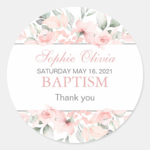 Girl Baptism Gift Wrapping Supplies Stickers