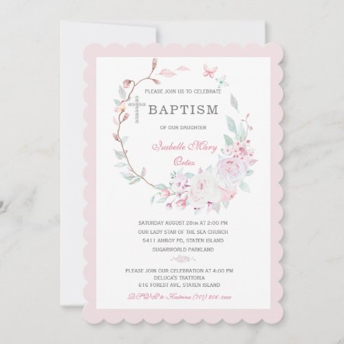 Girl Baptism Invitation Template