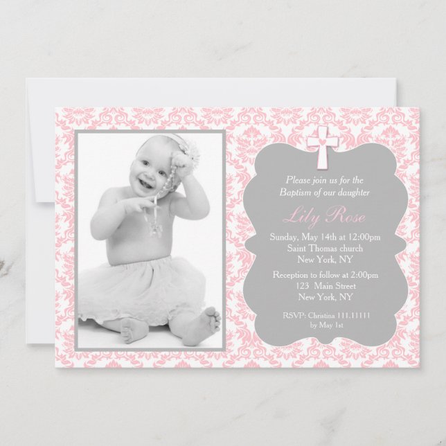 Girl Baptism Invitations (Front)