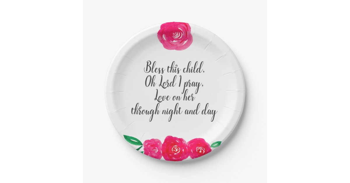 Girl Baptism Paper Plates | Zazzle