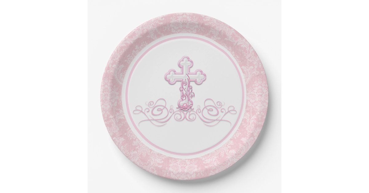 Girl Baptism Paper Plates Zazzle
