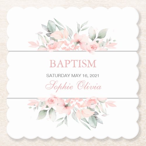 Girl Baptism Party Supplies Tableware Coasters