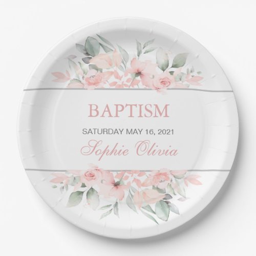 Girl Baptism Party Supplies Tableware Paper Plates