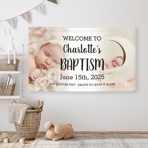 Girl Baptism Welcome Sign Kid Photo Collage Banner