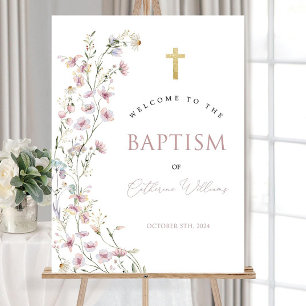Girl BAPTISM WELCOME Sign Template First Communion