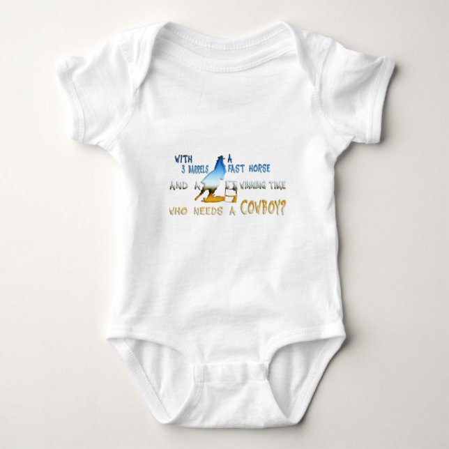 GIRL BARREL RACING BABY BODYSUIT (Front)