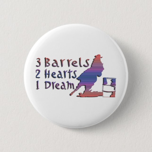 GIRL BARREL RACING PINBACK BUTTON (Front)