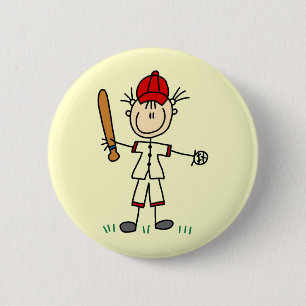 Girl Baseball Player Tshirts and Gifts Button