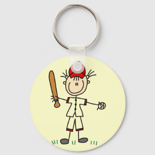 Girl Baseball Player Tshirts and Gifts Keychain