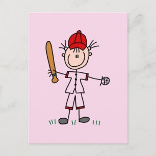 Girl Baseball Player Tshirts and Gifts Postcard