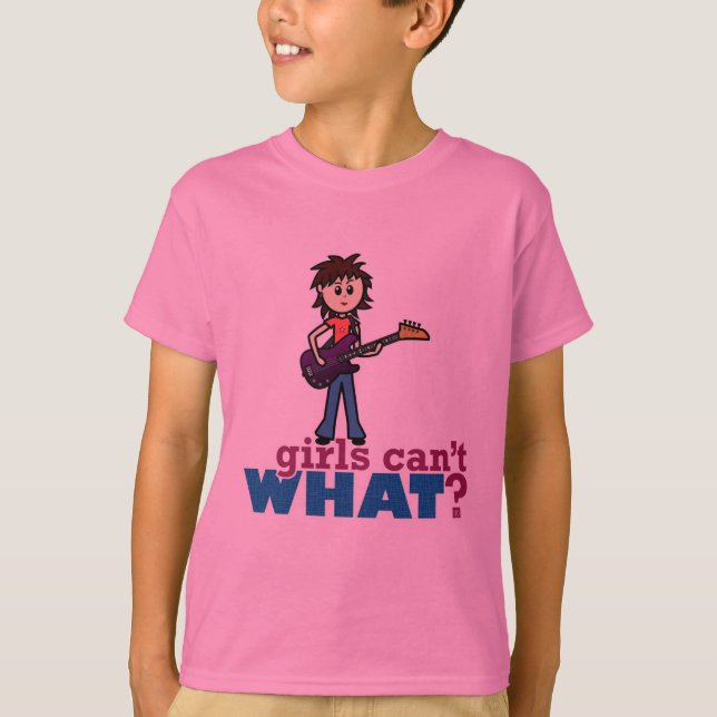 Girl Bass Guitar Player T-Shirt (Front)