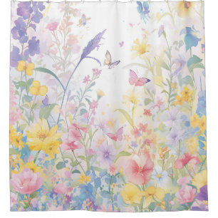 Girl Bathroom decor, Butterflies garden Shower Curtain