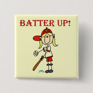 Girl Batter Up Tshirts and Gifts Button
