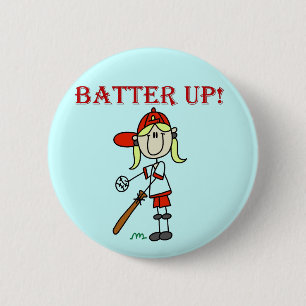 Girl Batter Up Tshirts and Gifts Pinback Button