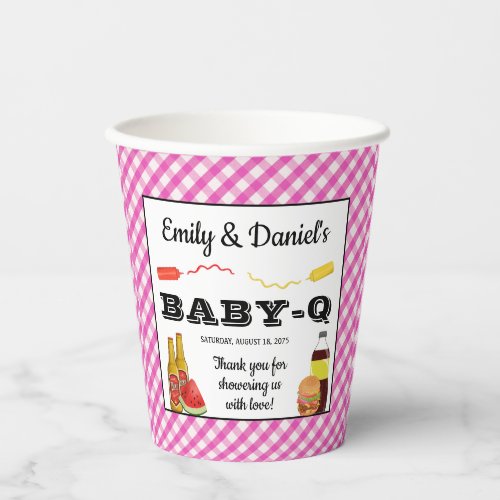 Girl BBQ Baby_q Baby Shower Paper Cups