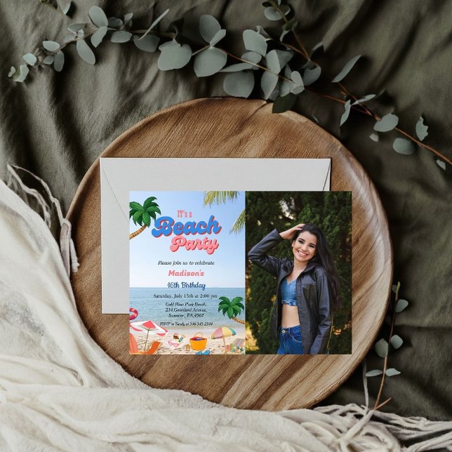 Girl beach party birthday,tropical birthday invitation (Creator Uploaded)