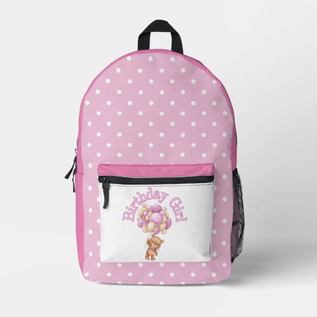 Girl Bear Birthday Backpack (Front)