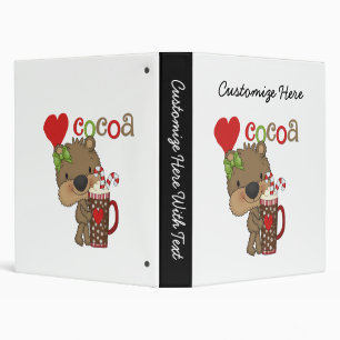 Girl Bear Cocoa Love 3 Ring Binder