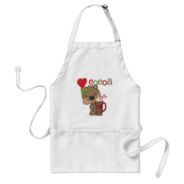 Girl Bear Cocoa Love Adult Apron (Front)
