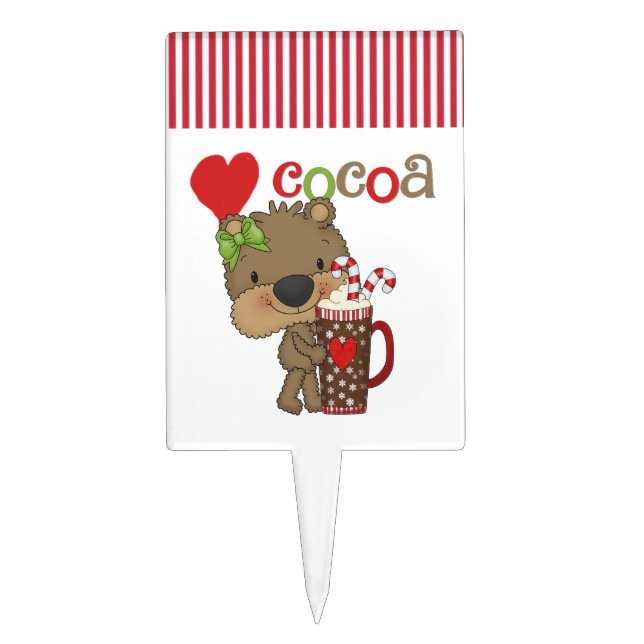 Girl Bear Cocoa Love Cake Topper (Front)