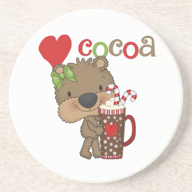 Girl Bear Cocoa Love Coaster (Front)